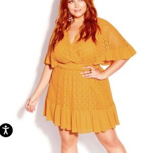 City Chic limited edition honey orange sweet escape dress New